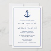 Nautical Monogram Navy Blue Anchor Spain Wedding Kaart (Voorkant)