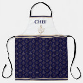 Nautical Monogram Navy Blue White Gold Schort (Voorkant)
