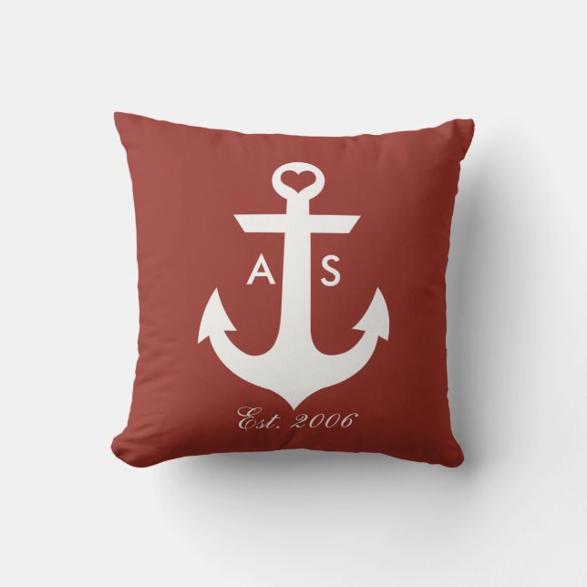 Nautical Monogram Pillow Kussen (Voorkant)