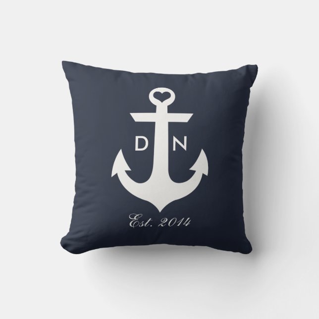 Nautical Monogram Pillow Kussen (Voorkant)