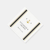 Nautical Monogram Weddenschap Cocktail Napkin Servet (Hoek)