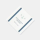 Nautical Monogram Weddenschap Cocktail Napkin Servet (Hoek)