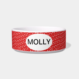 Nautical Monogrammed Ceramic Pet Bowl. Voerbakje