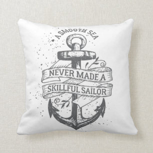 Nautical motivatie sailor quote kussen