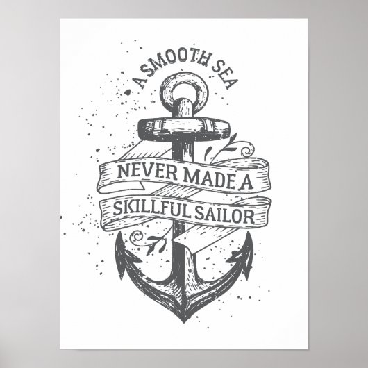 Nautical motivatie sailor quote poster (Voorkant)