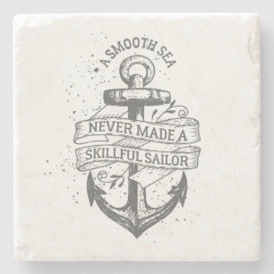 Nautical motivatie sailor quote stenen onderzetter