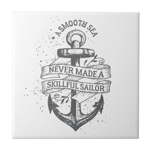 Nautical motivatie sailor quote tegeltje (Voorkant)