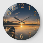 Nautical mountain lakehouse rustic nautical lake grote klok (Voorkant)