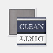 Nautical Muted Navy Blue Dishwasher Dirty Clean Magneet (Voorkant / Achterkant)