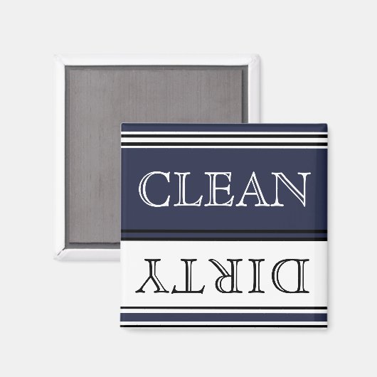 Nautical Muted Navy Blue Dishwasher Dirty Clean Magneet (Voorkant / Achterkant)