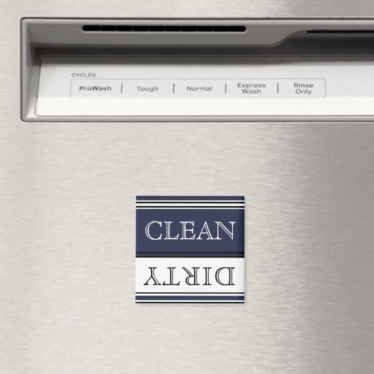 Nautical Muted Navy Blue Dishwasher Dirty Clean Magneet (Insitu (Vaatwasser))