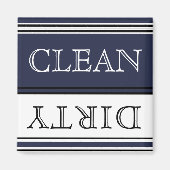 Nautical Muted Navy Blue Dishwasher Dirty Clean Magneet (Voorkant)