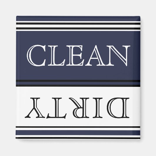 Nautical Muted Navy Blue Dishwasher Dirty Clean Magneet (Voorkant)