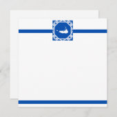 Nautical Nantucket Blue and White Flat Notecard Kaart (Voorkant / Achterkant)