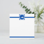 Nautical Nantucket Blue and White Flat Notecard Kaart (Staand voorkant)