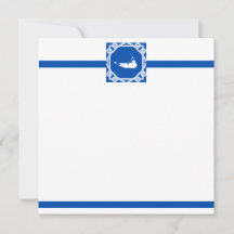 Nautical Nantucket Blue and White Flat Notecard