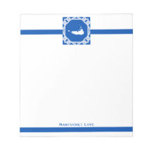 Nautical Nantucket Blue and White Notitieblok