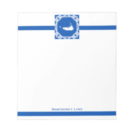 Nautical Nantucket Blue and White Notitieblok