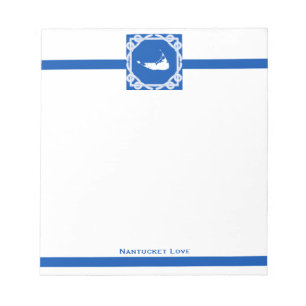 Nautical Nantucket Blue and White Notitieblok