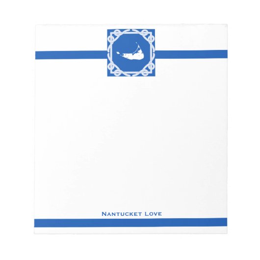 Nautical Nantucket Blue and White Notitieblok (Voorkant)