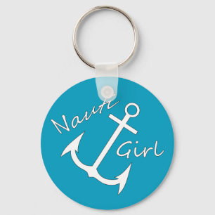 Nautical Nauti Girl Blauwgroen Sleutelhanger