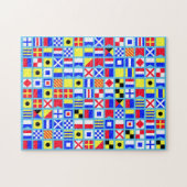 Nautical Naval Flag Double Puzzle Legpuzzel (Horizontaal)