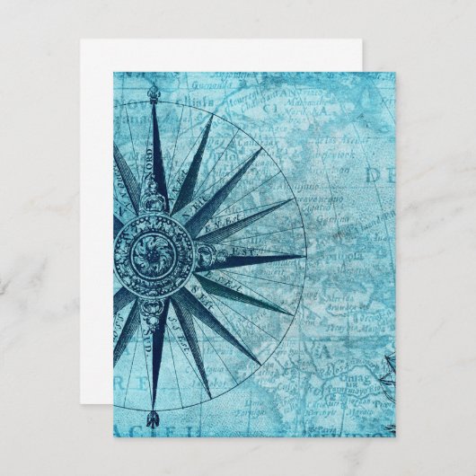 Nautical Navigation Compass Map (Voorkant / Achterkant)