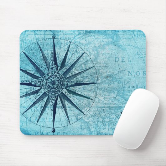 Nautical Navigation Compass Map Muismat (Met muis)