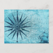  Nautical Navigation Compass Map Uitnodiging Briefkaart (Voorkant)