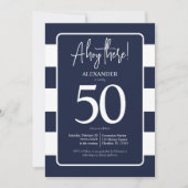 Nautical Navy 50th Birthday Party-uitnodiging Kaart (Voorkant)