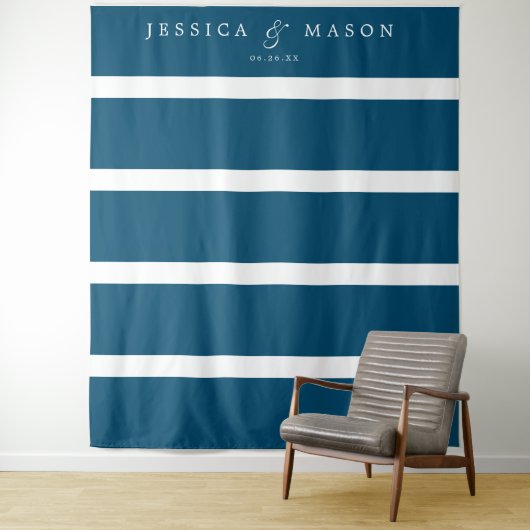 Nautical Navy Achtergrond Fotocabine Wandkleed (In situ)