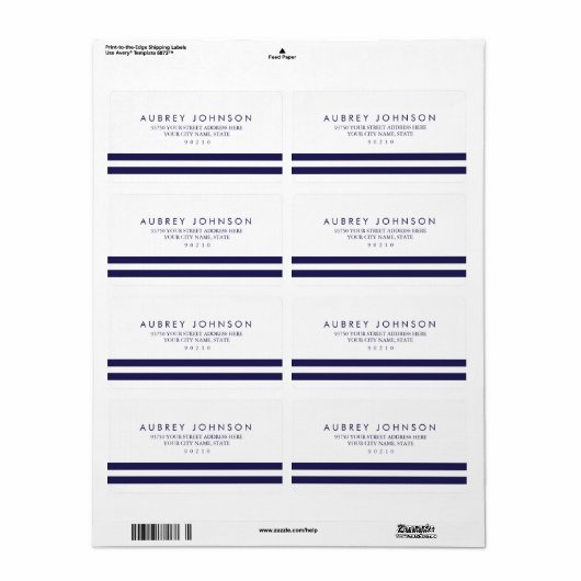 Nautical Navy Adresetiketten Etiket (Full Sheet)