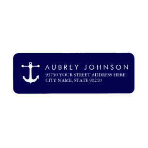 Nautical Navy Adresetiketten Etiket