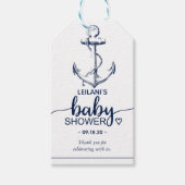 Nautical Navy Anchor Baby shower Dank u Cadeaulabel (Voorkant)