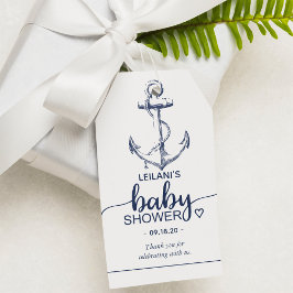 Nautical Navy Anchor Baby shower Dank u Cadeaulabel