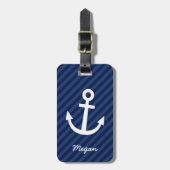 Nautical Navy Anchor Bagagelabel (Voorkant verticaal)