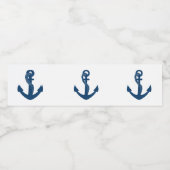 Nautical Navy Anchor Beach Bruiloft Vrijgezellenfe Waterfles Etiket (Enkel label)