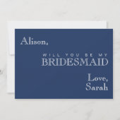 Nautical Navy Anchor Bridesmaid-kaartje Kaart (Voorkant)
