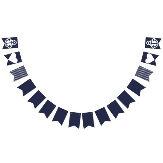 Nautical Navy Anchor Bunting Vlaggetjes (Alle)