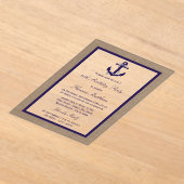 Nautical Navy Anchor Burlap Beach Birthday Party Acryl Uitnodigingen (Laagn)