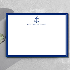 Nautical Navy Anchor Custom Note Kaart Notitiekaartje