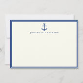 Nautical Navy Anchor Custom Note Kaart Notitiekaartje (Voorkant)