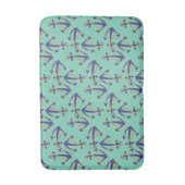 Nautical Navy anchor met gouden touw Bath Mats Badmat (Voorkant Verticaal)