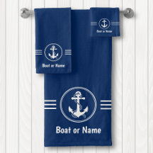 Nautical Navy Anchor met Rope Your Boat of Name