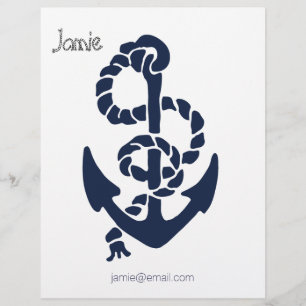 Nautical Navy Anchor Pattern Briefhoofd Ontwerp