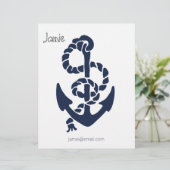 Nautical Navy Anchor Pattern Briefhoofd Ontwerp (Staand voorkant)