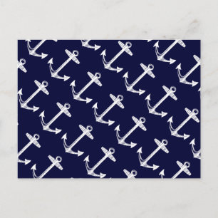 Nautical Navy Anchor Pattern Briefkaart
