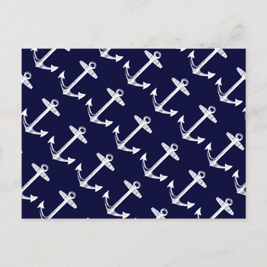 Nautical Navy Anchor Pattern Briefkaart (Voorkant)