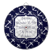 Nautical Navy Anchor Pattern Dartbord (Voorkant)