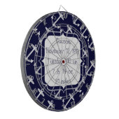 Nautical Navy Anchor Pattern Dartbord (Voorkant Links)
